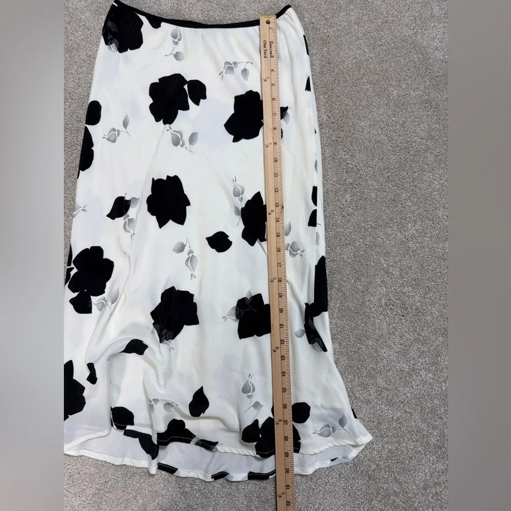 Vintage Arden B Black and White Floral A-Line Slip Skirt size 6 - Picture 10 of 10